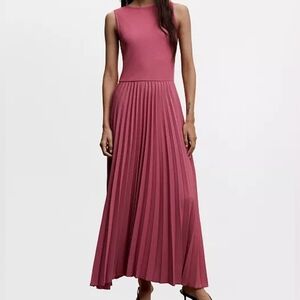 Mango Pink Sleeveless Maxi Dress S